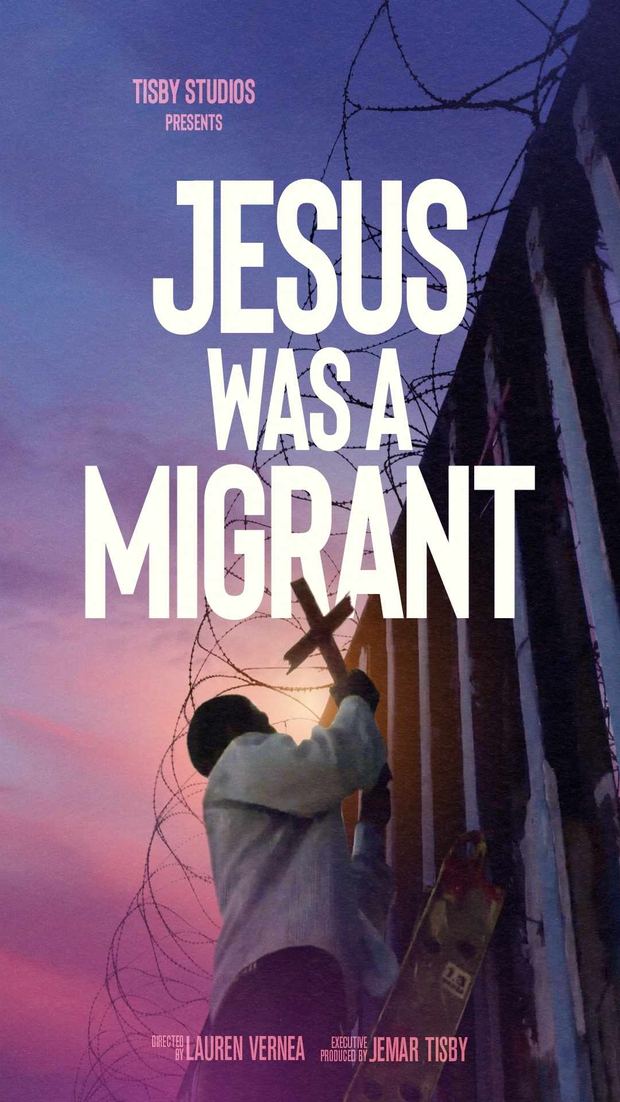 Jesus Was a Migrant 9:16 vertical poster